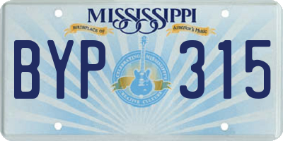 MS license plate BYP315
