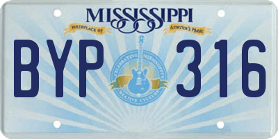 MS license plate BYP316