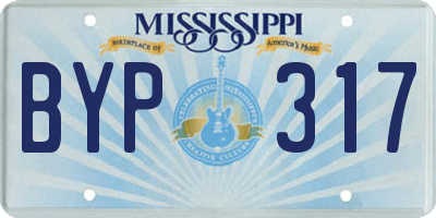 MS license plate BYP317