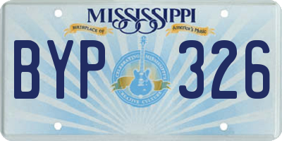 MS license plate BYP326