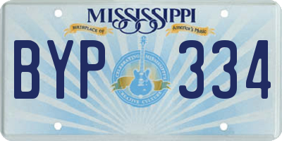 MS license plate BYP334