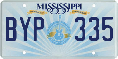 MS license plate BYP335