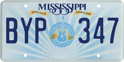MS license plate BYP347