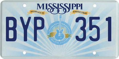 MS license plate BYP351