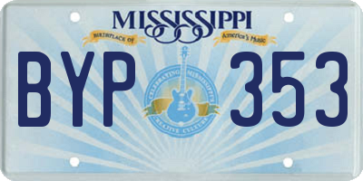 MS license plate BYP353
