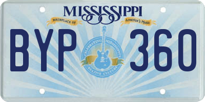 MS license plate BYP360