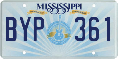 MS license plate BYP361