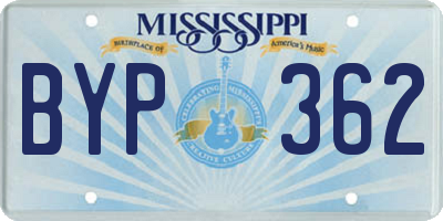 MS license plate BYP362