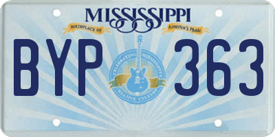 MS license plate BYP363