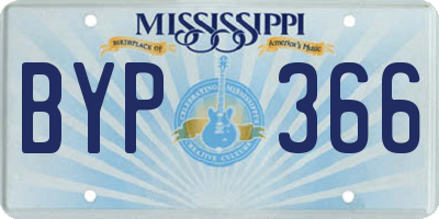 MS license plate BYP366