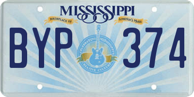 MS license plate BYP374