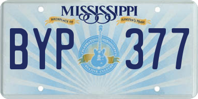 MS license plate BYP377