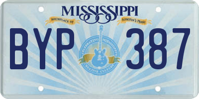MS license plate BYP387