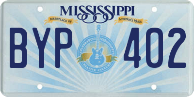 MS license plate BYP402