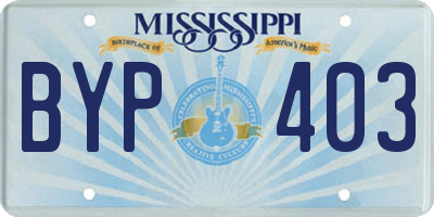 MS license plate BYP403