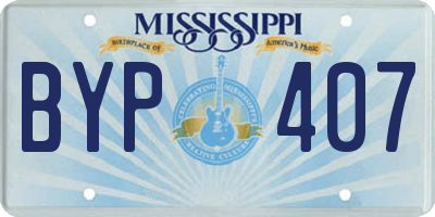 MS license plate BYP407