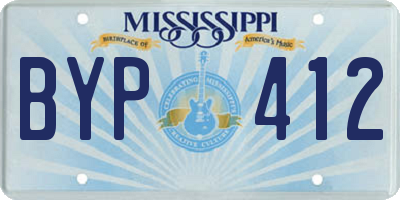 MS license plate BYP412