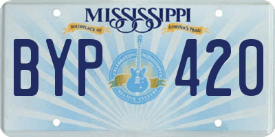MS license plate BYP420