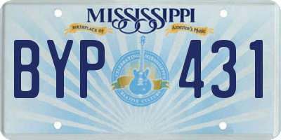 MS license plate BYP431