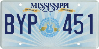 MS license plate BYP451