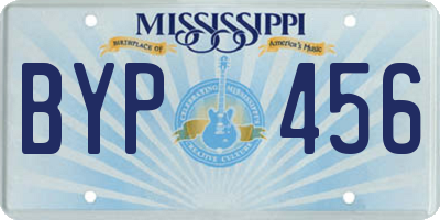 MS license plate BYP456