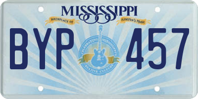 MS license plate BYP457