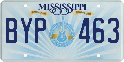MS license plate BYP463