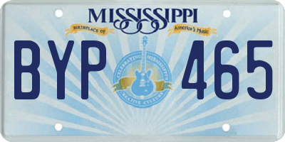 MS license plate BYP465