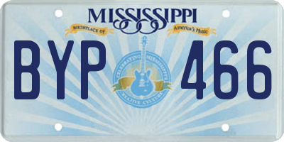 MS license plate BYP466