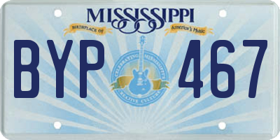 MS license plate BYP467