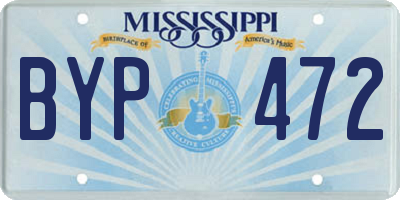 MS license plate BYP472