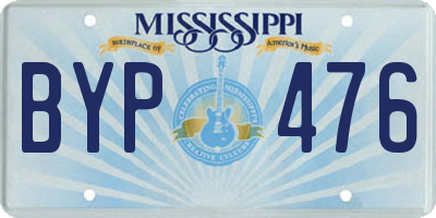 MS license plate BYP476