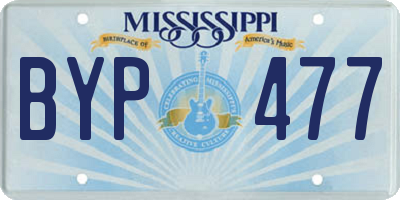 MS license plate BYP477