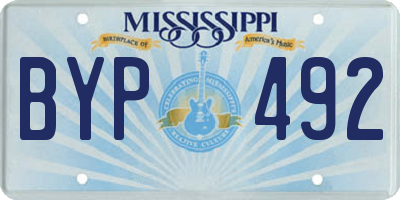MS license plate BYP492