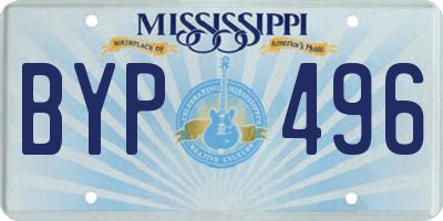 MS license plate BYP496