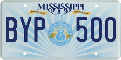 MS license plate BYP500