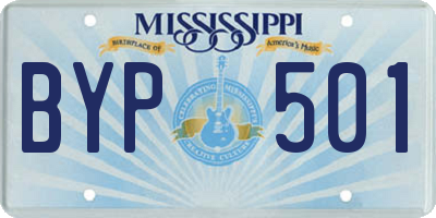 MS license plate BYP501