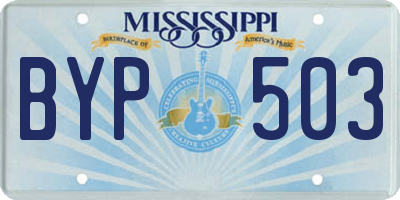 MS license plate BYP503