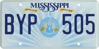 MS license plate BYP505