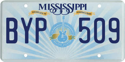 MS license plate BYP509
