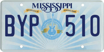 MS license plate BYP510