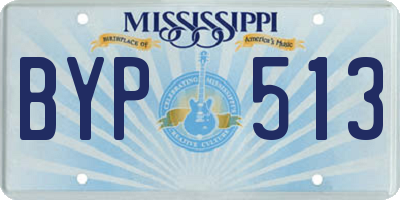 MS license plate BYP513