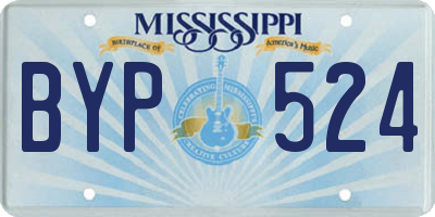 MS license plate BYP524