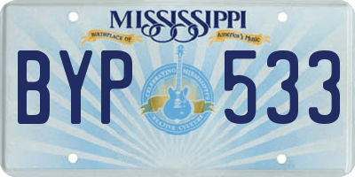 MS license plate BYP533