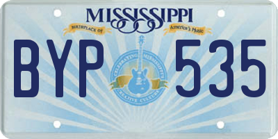 MS license plate BYP535