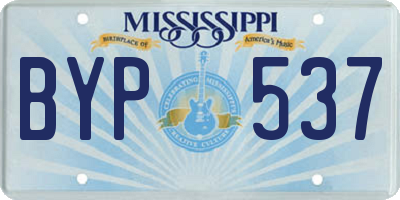 MS license plate BYP537
