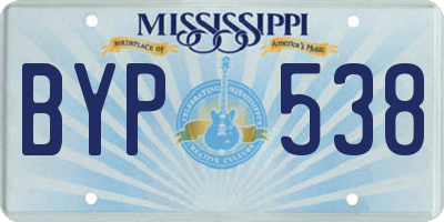 MS license plate BYP538
