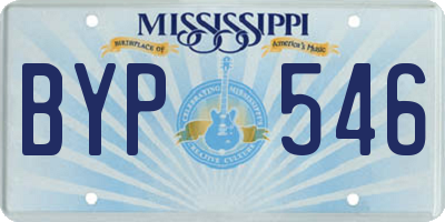 MS license plate BYP546
