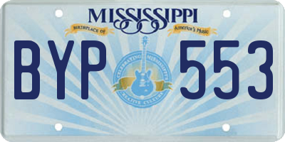 MS license plate BYP553
