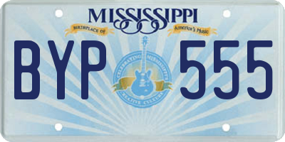 MS license plate BYP555